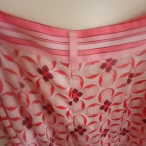 Eloquii Pink and Red Geometric A-Line Skirt